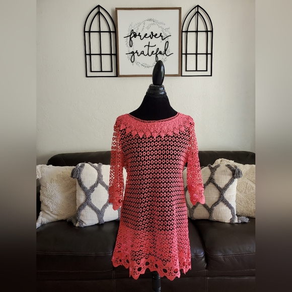 Simply Irresistible Other - Simply Irresistible Hot Pink Crochet Swim-Beach-Pool Cover Up Size L Classic